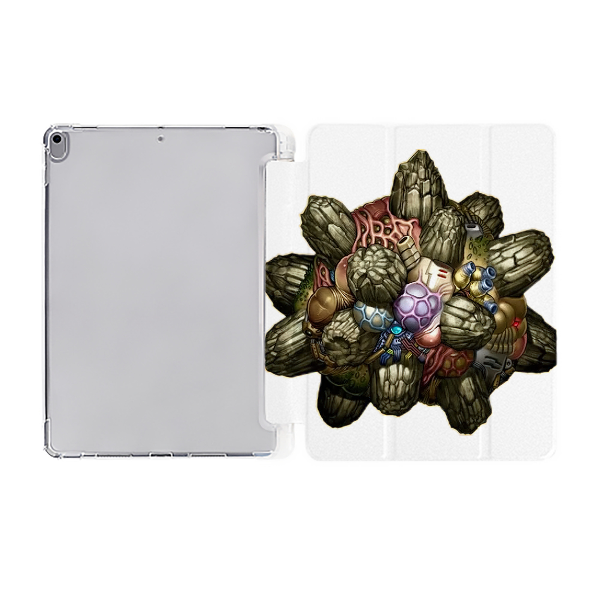 （画像用） 遊☆戯☆王 Yu-Gi-Oh! IPad ケース ペン収納付き 三つ折りスタンド PUレザー×シリコン 対応機種9.5/10.5/10.9インチ